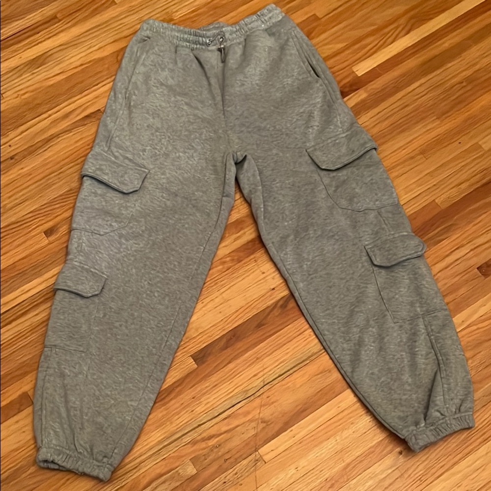 Refuge Gray Cargo Track Pants with Elastic Cuffs